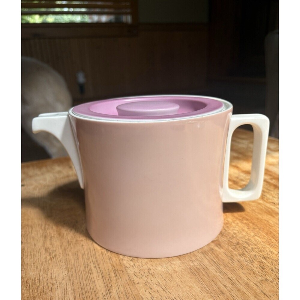 Vintage Block Chromatics Pink Porcelain Teapot w/Lid Arzberg Germany MCM